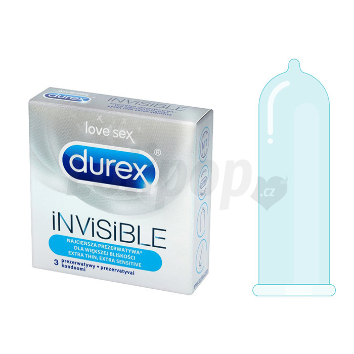 Levně Durex Invisible - Extra tenké, extra citlivé 3 ks